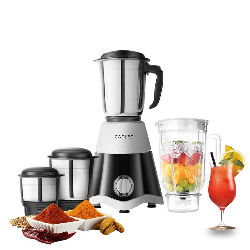 Cadlec JarGenie 4 Jar 750W Mixer Grinder | Juicer | Blender | ABS Body | Black
