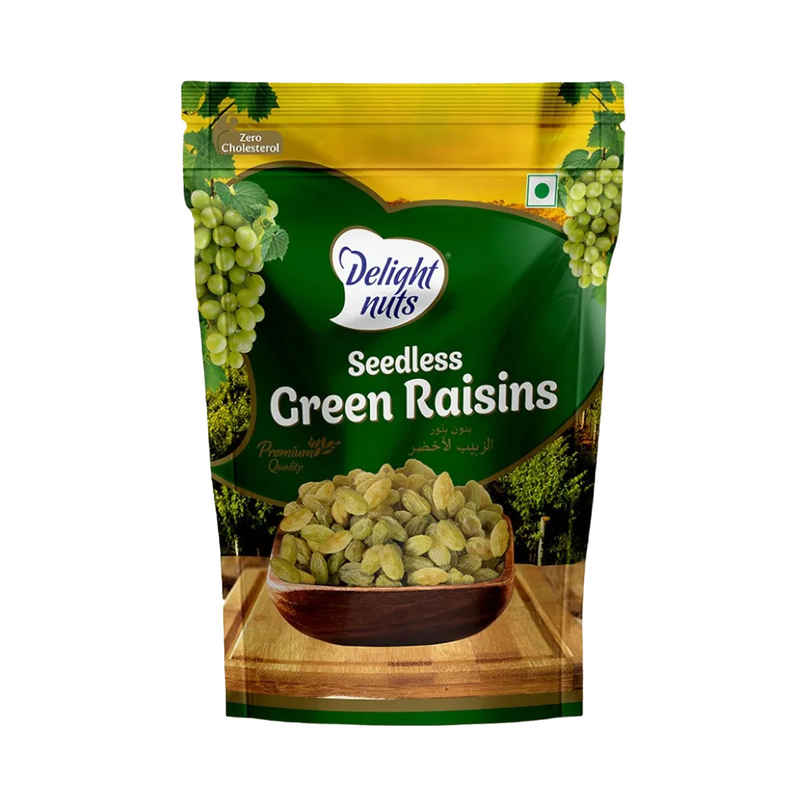Delight Nuts Seedless Green Raisins - Premium Quality Delight Nuts Seedless Green Raisins - Premium Quality