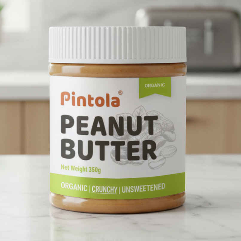 Pintola Organic Unsweetened Peanut Butter Crunchy - High Protein 30G & 9G Dietary Fiber Pintola Organic Unsweetened Peanut Butter Crunchy - High Protein 30G & 9G Dietary Fiber