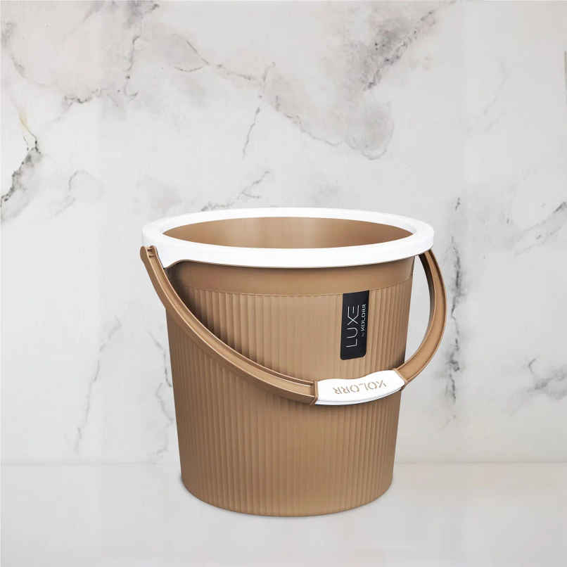 Kolorr Luxe Bathroom Bucket Ratan Lt | 18 L | Brown