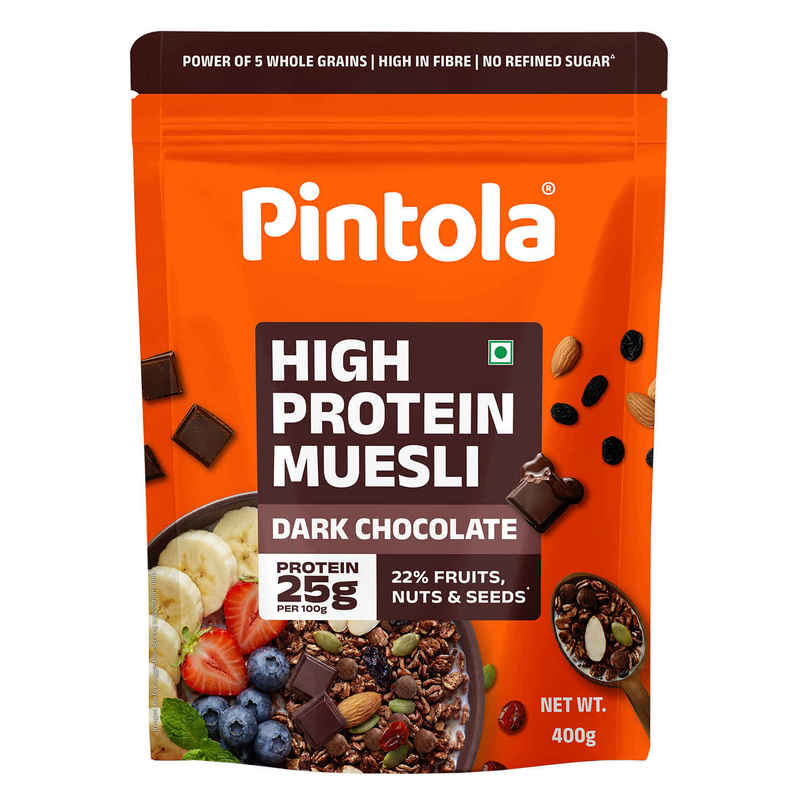Pintola 25g High Protein Muesli Dark Chocolate & Cranberry, Trans Fat Free Pintola 25g High Protein Muesli Dark Chocolate & Cranberry, Trans Fat Free