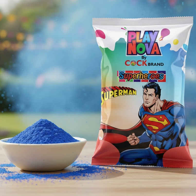 Playnova Superheroes Superman Holi Gulal | Blue | Cock