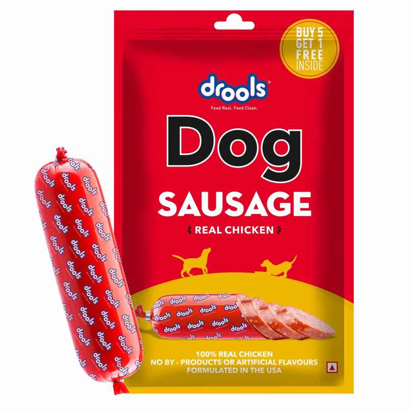 Drools 100% Real Chicken Sausage Dog Treat - Pack of 6