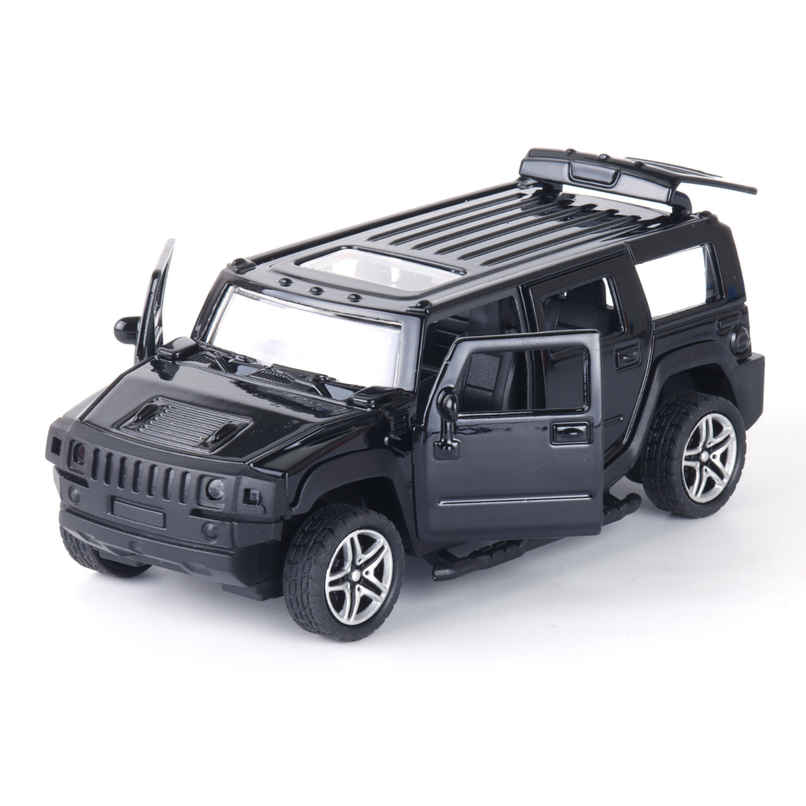 Race n Roll Premium Die-Cast Car | 3-Way Opening | Pull-Back Action | Humm Black