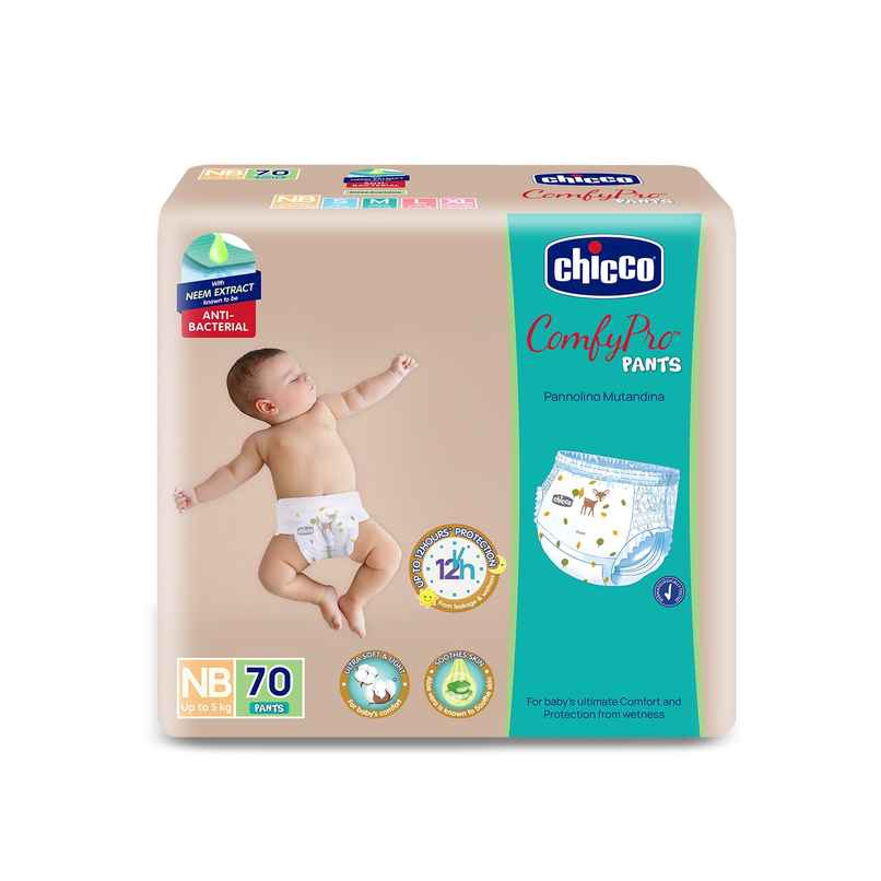 Chicco ComfyPro Premium Pant Style Diaper | NB | 70 pcs