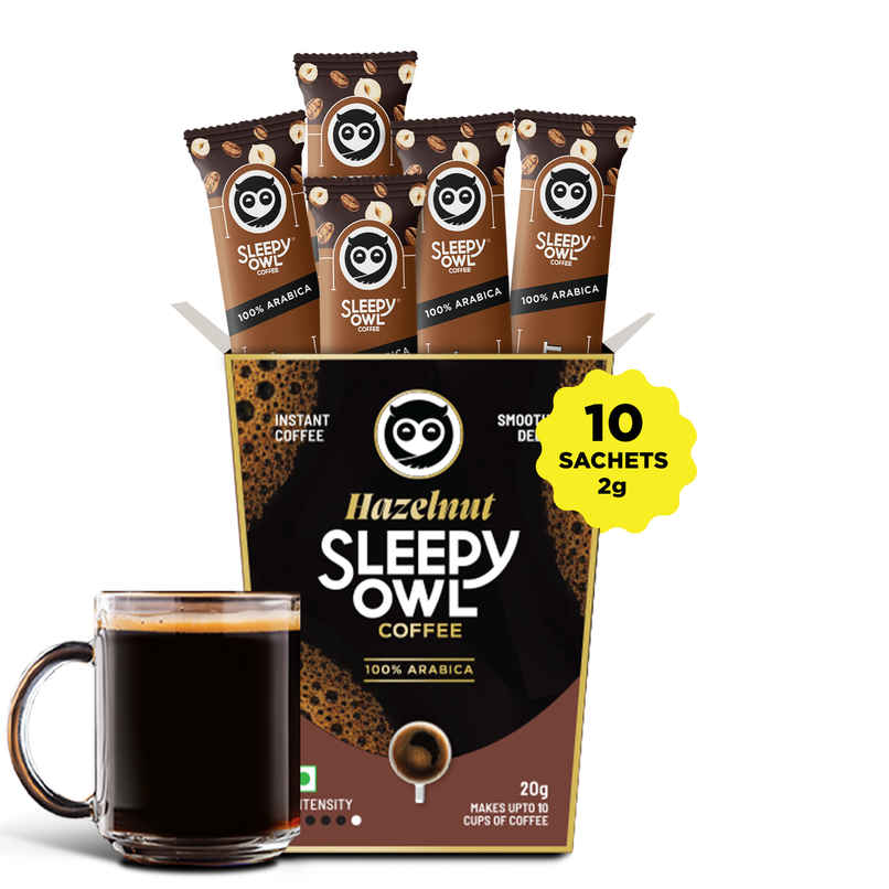 Sleepy Owl Hazelnut Pure Arabica Instant Coffee Sachets Sleepy Owl Hazelnut Pure Arabica Instant Coffee Sachets