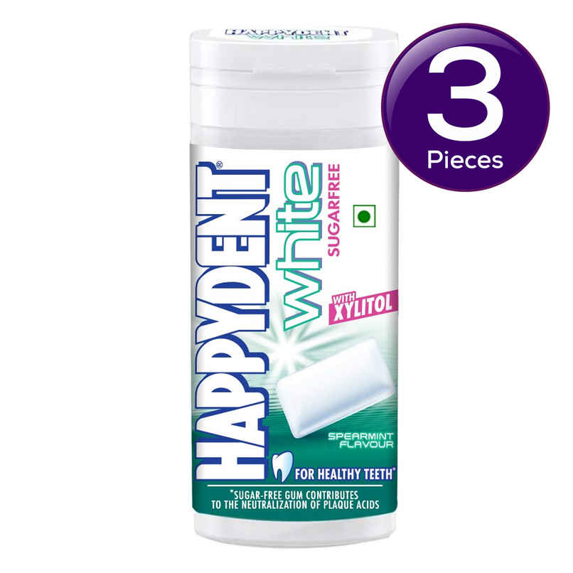 Happydent White, Xylitol Sugarfree Spearmint Flavour, Chewing Gum Pocket Bottle Combo Happydent White, Xylitol Sugarfree Spearmint Flavour, Chewing Gum Pocket Bottle Combo