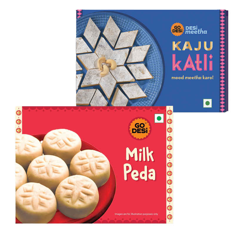 Kaju Katli Classic | Kaju Barfi | Sweets | By Go Desi (200g) & Go Desi Milk Malai Peda (200g) Combo Kaju Katli Classic | Kaju Barfi | Sweets | By Go Desi (200g) & Go Desi Milk Malai Peda (200g) Combo