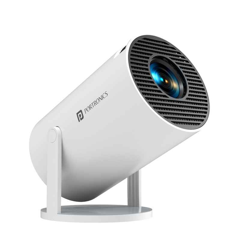 Portronics Beem 440 Smart LED Projector, 720p HD, Built-in Apps, 2000 Lumen, Screen Mirroring| White