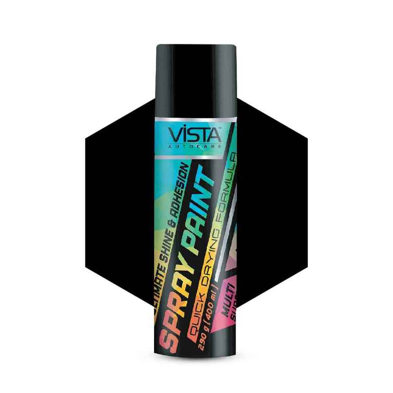 Vista Auto Care Black Matte Spray Paint Quick-Drying | Multi-Surface for Metal
