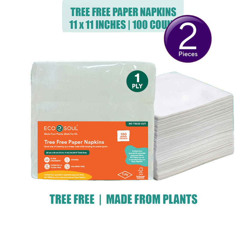 ECO SOUL 1Ply | 100Count | Disposable Paper Napkin Combo ECO SOUL 1Ply | 100Count | Disposable Paper Napkin Combo