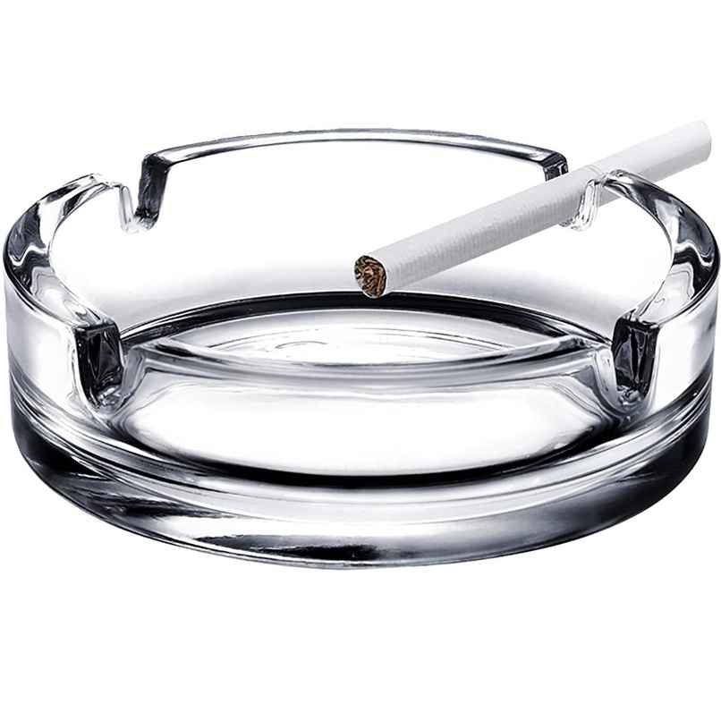 Capsicum Ash Tray Round Classic Transparent Crystal Glass Capsicum Ash Tray Round Classic Transparent Crystal Glass