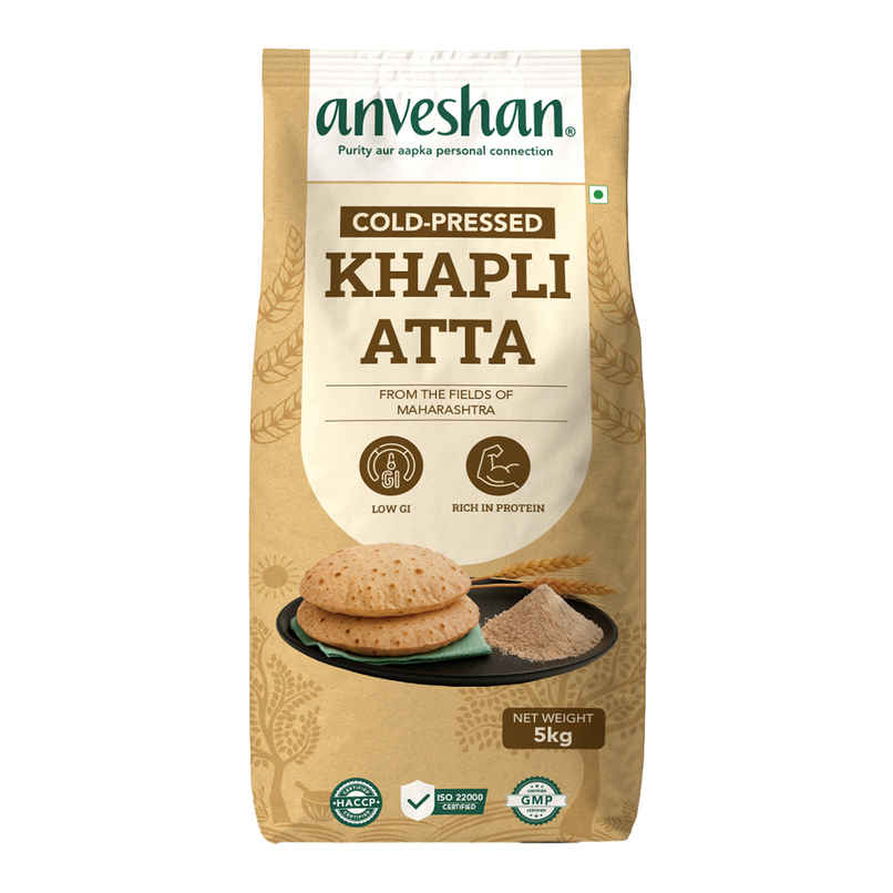 Anveshan Cold-Pressed Khapli Atta | High Dietary Fiber For Easy Digestion