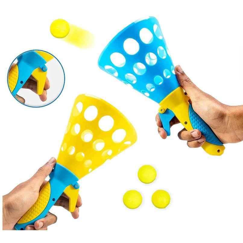Storio Click and Catch Ball Game | Outdoor Twin Launcher Catch Toy