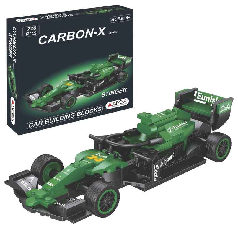 Apex Carbon-X Stinger F1 Building Blocks 226 Pieces | STEM Construction Toy Apex Carbon-X Stinger F1 Building Blocks 226 Pieces | STEM Construction Toy