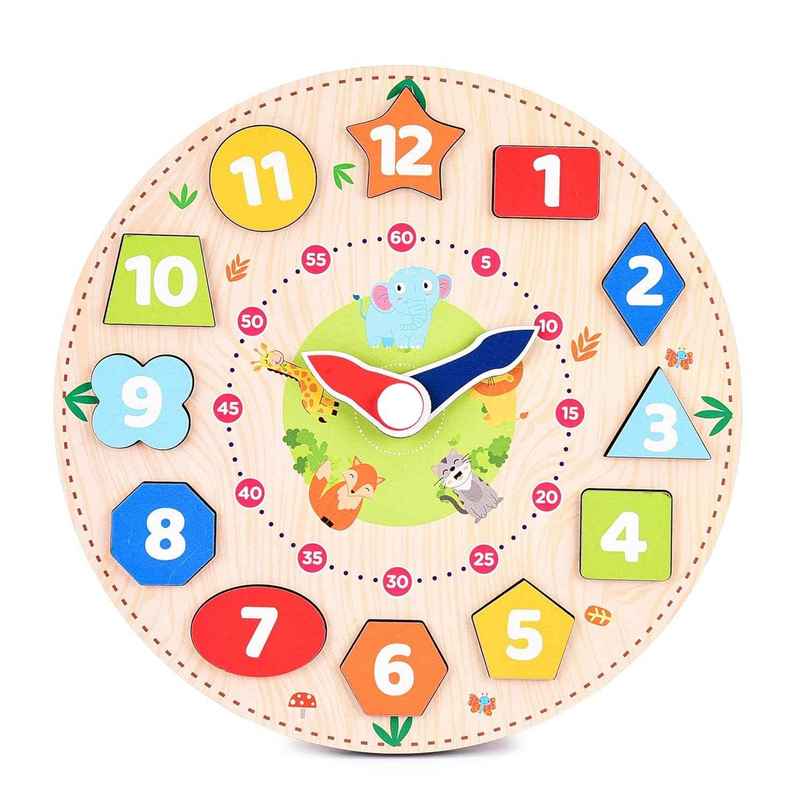 Webby Wooden Toys Early Educational Game | Clock Time & Shape for kid |12 pcs, Multicolour| 3+ Year Webby Wooden Toys Early Educational Game | Clock Time & Shape for kid |12 pcs, Multicolour| 3+ Year