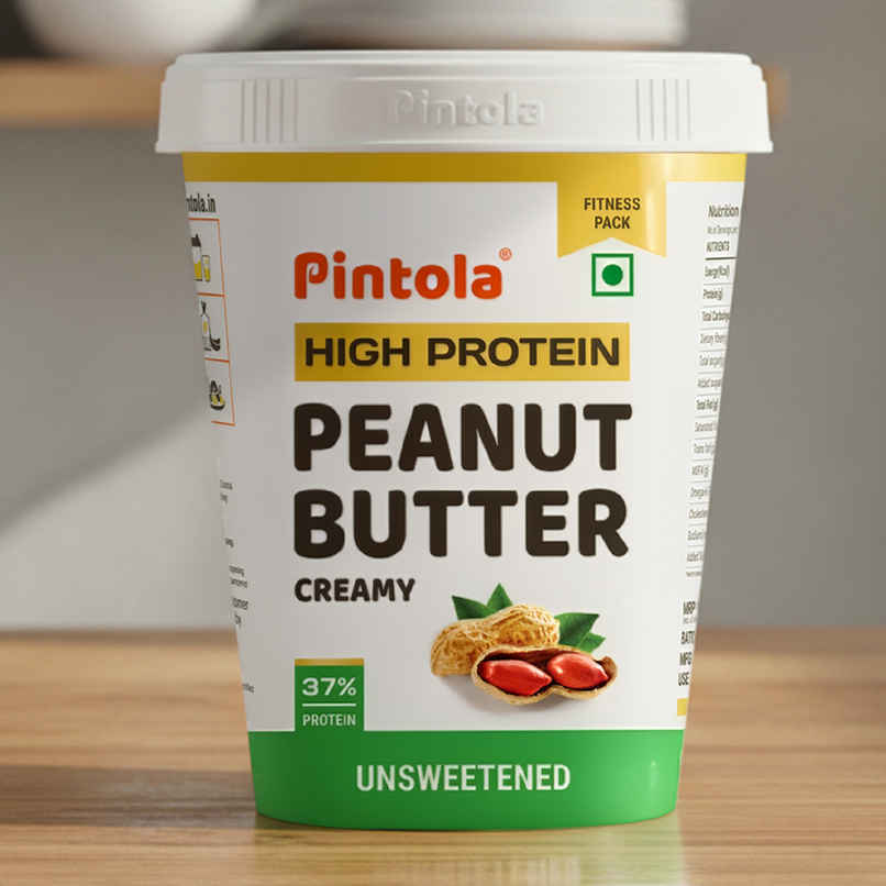 Pintola High Protein All Natural Peanut Butter Unsweetened 37% Protein (Creamy)