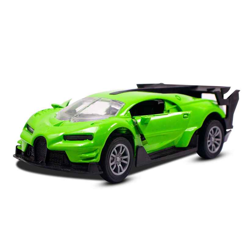 Toy Cloud Bugatti Die Cast Metal Car With Opening Door & Pull Back Action 1-32 Scale Mini Super Car