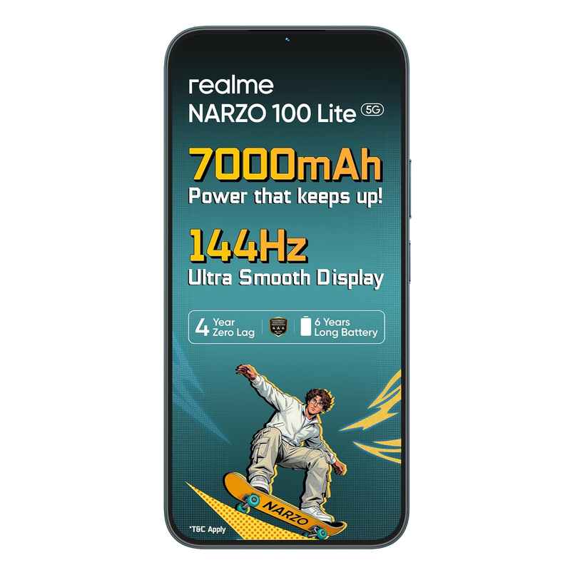Narzo 100 Lite 5G | 4 GB RAM | 64 GB Storage | 6.6 in Display | 5G | Thunder Black Narzo 100 Lite 5G | 4 GB RAM | 64 GB Storage | 6.6 in Display | 5G | Thunder Black