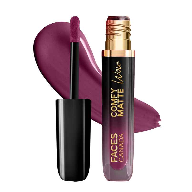 Faces Canada Comfy Matte Wow Liquid Lipstick | Orchid Opulence 10, One Swipe Application