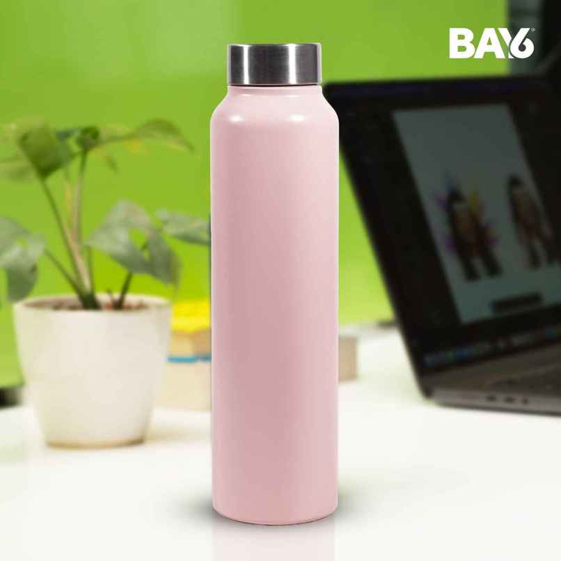 BAY6 Stainless Steel Lean Water Bottle 1000ml | Baby Pink Color
