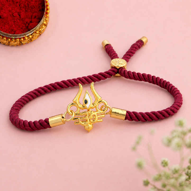 Gold Shiva Rakhi for Brother | Bracelet Adjustable | Pack of 1 | Voylla Gold Shiva Rakhi for Brother | Bracelet Adjustable | Pack of 1 | Voylla