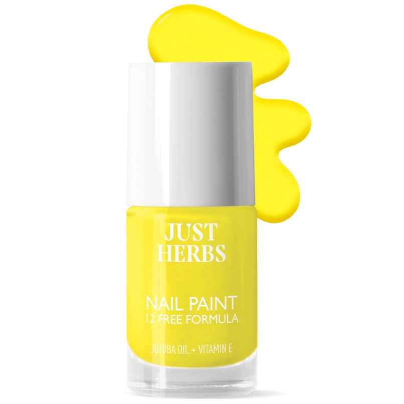 Just Herbs 12 Free Nail Paint | Electric Lime-08 | Long Lasting Shine