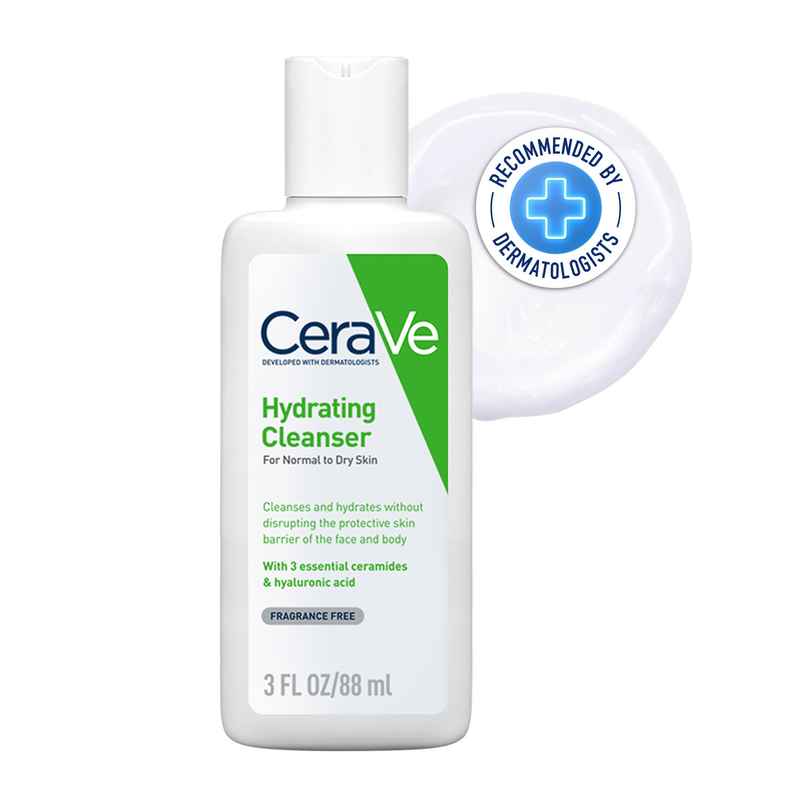 CeraVe Hydrating Cleanser Non-Foaming Face Wash For Dry Skin With Ceramides & Hyaluronic Acid