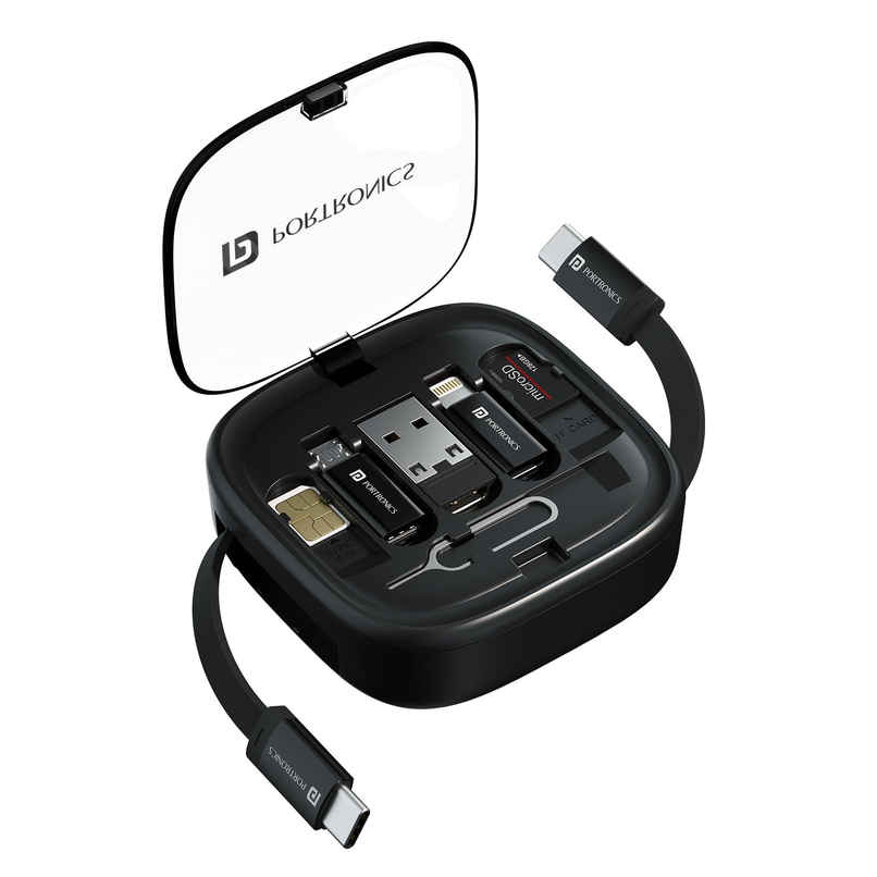 Portronics Snapcase 260W Multifunctional Fast Charging Data Cable Kit | Type-C to Type C Portronics Snapcase 260W Multifunctional Fast Charging Data Cable Kit | Type-C to Type C