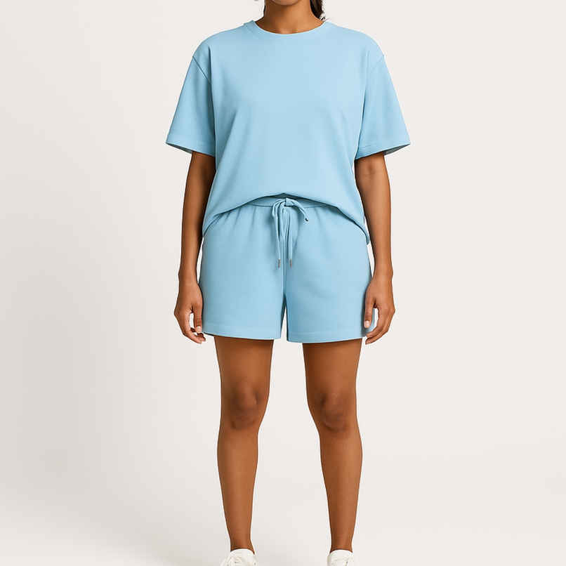 EQL Women's Pure Cotton Shorts | Light Blue - L