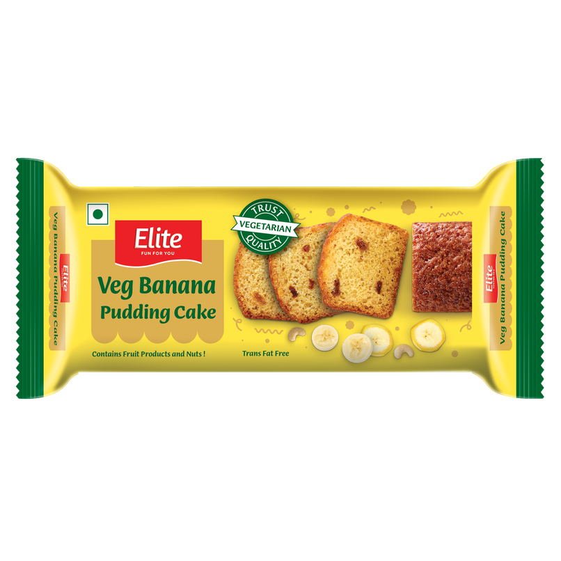 Elite Veg Banana Pudding Sliced Cake