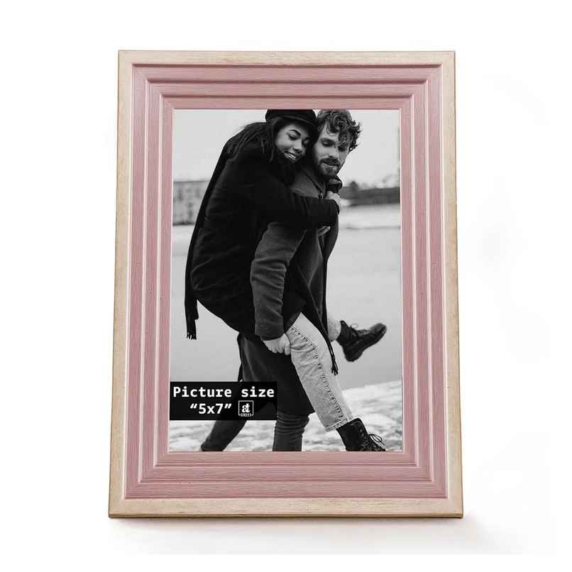 Art Street Premium 3D Table Top Photo Frame | Designer Picture Frames | Pink | Size 5 x 7 inch