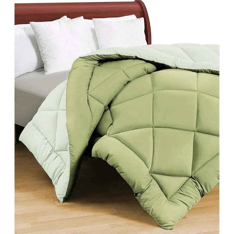 Status Solid Reversible Comforter 215 Cm x 220 Cm - Green