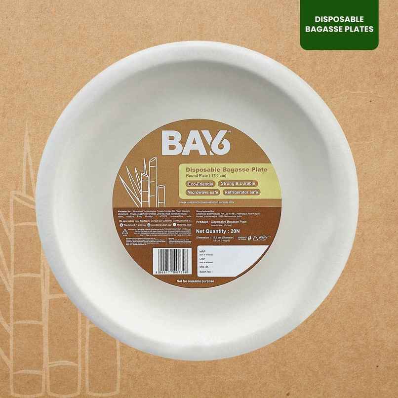 Round Disposable Flat Plate | 7 inch | Pack of 20 | BAY6 Round Disposable Flat Plate | 7 inch | Pack of 20 | BAY6