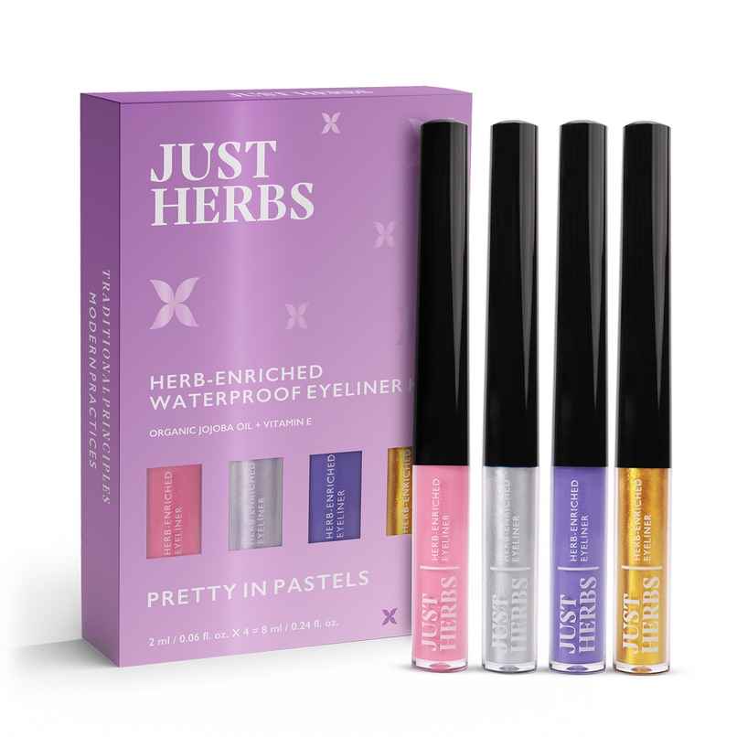 Just Herbs Pretty Pastels Eyeliner Set - Multicolored Shades | Waterproof & Smudge proof