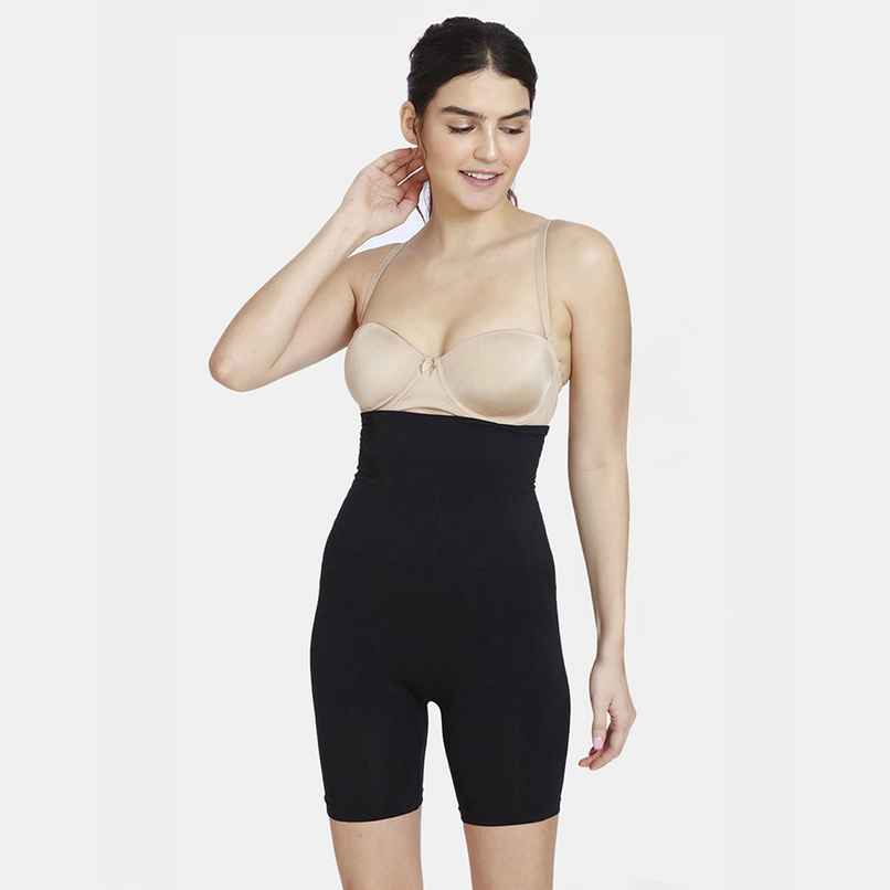 Zivame Women's All day Highwaist Thigh Shaper | Black - L