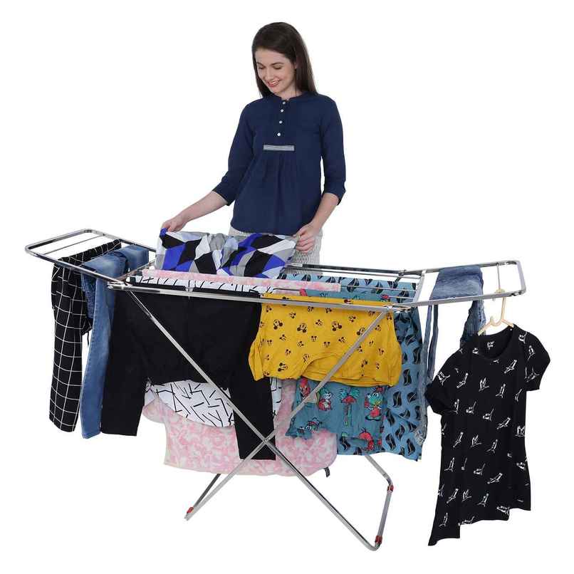 Limetro Steel Stainless Steel Cloth Stand for Drying Clothes Limetro Steel Stainless Steel Cloth Stand for Drying Clothes
