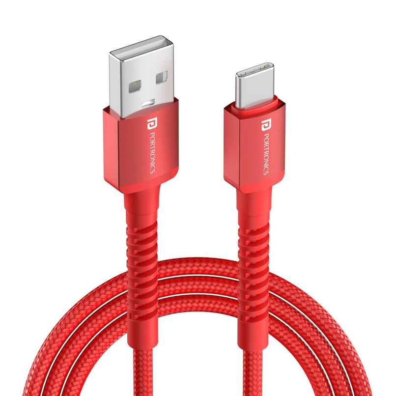 Portronics Konnect X 2m USB to Type C Cable Red