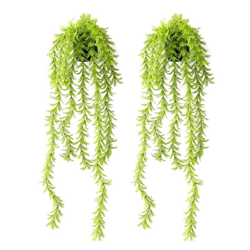 TIED RIBBONS Hanging Ferns Artificial Plant With Pot TIED RIBBONS Hanging Ferns Artificial Plant With Pot