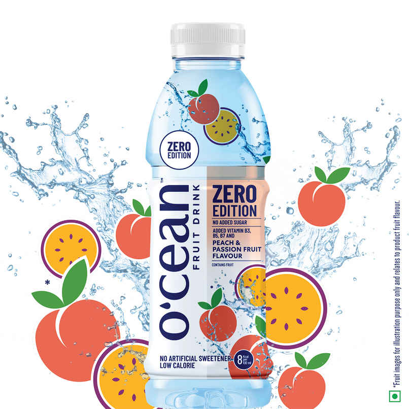 O'cean Beverages Zero Sugar Peach & Passion Fruit Water Bottle