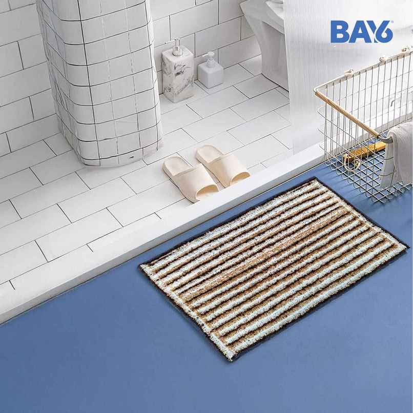 BAY6 Sona Microfiber Anti- Skid Doormat Set | 35 x 55 cm - Brown