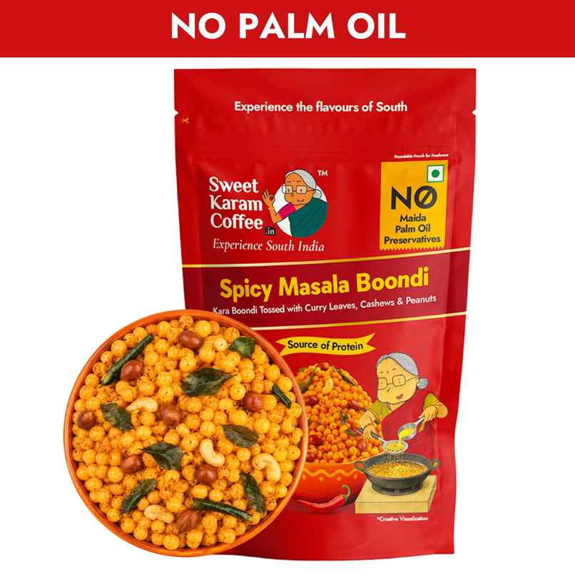 Sweet Karam Coffee Spicy Masala Boondi Namkeen | No Palm Oil