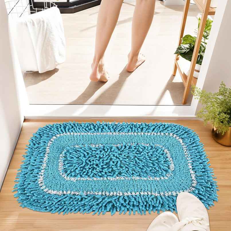 Kuber Industries Pack of 2 Durable Super Soft Door Mats for Home | 24x16 Inches - Red & Blue Kuber Industries Pack of 2 Durable Super Soft Door Mats for Home | 24x16 Inches - Red & Blue