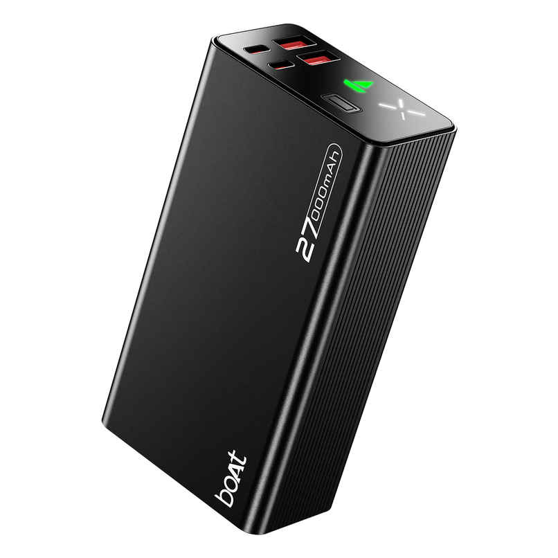 boAt Energy Shroom PB600 27000mAh Powerbank | 22.5W Fast Charging | 2X & 4X Output Port Onyx | Black