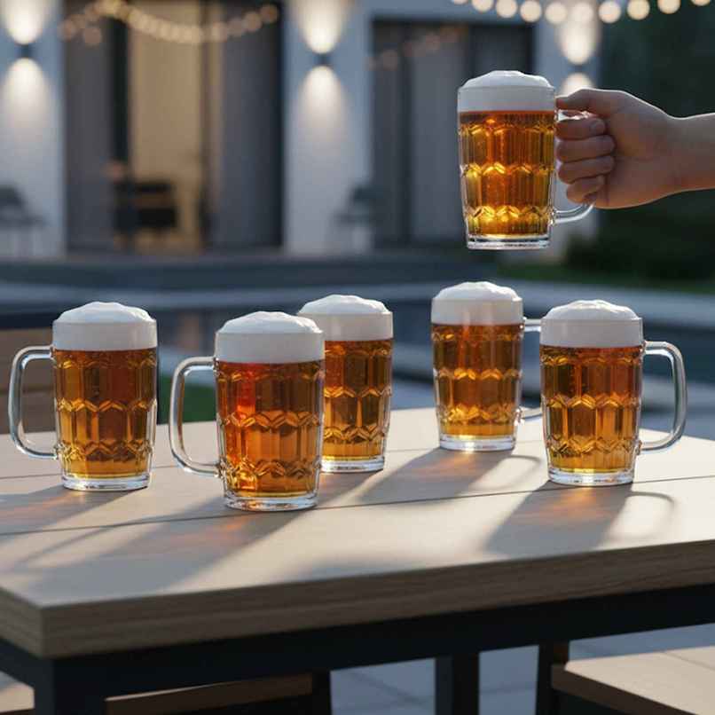 Auburn Lake Beer | Juice | Milkshake Mug Set | 6 pcs | 325 ml Each | Yera Glassware