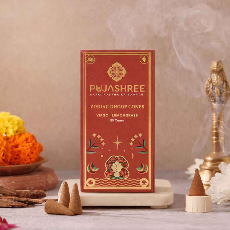 Pujashree Zodiac Dhoop Cones | Virgo - Lemongrass Pujashree Zodiac Dhoop Cones | Virgo - Lemongrass