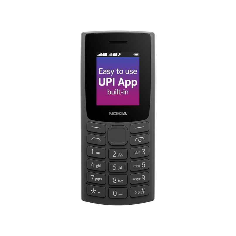 Nokia 106 Single Sim, Keypad Phone with Built-in UPI Payments App | Long-Lasting Battery | Charcoal