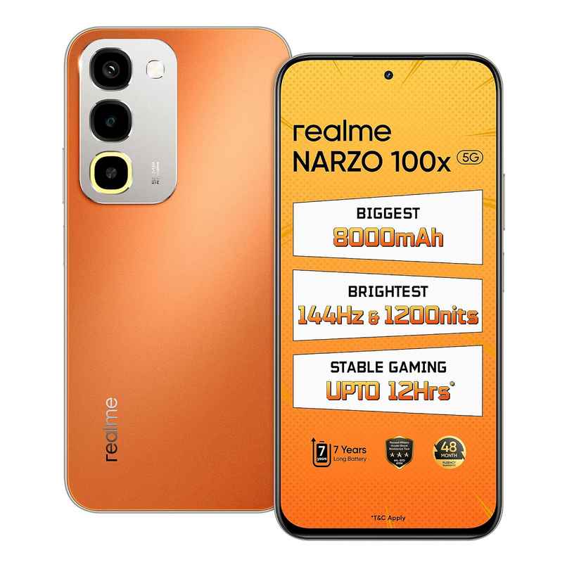 Realme Narzo 100x 5G | 4 GB RAM | 128 GB Storage | Flash Orange Realme Narzo 100x 5G | 4 GB RAM | 128 GB Storage | Flash Orange