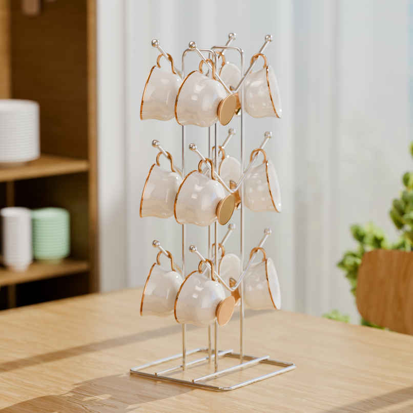 Lifelong Vivela Mug Cup Holder Stand Metal Rack Lifelong Vivela Mug Cup Holder Stand Metal Rack