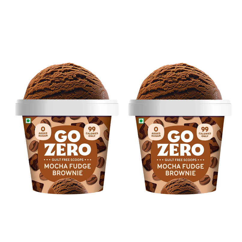 Go Zero Mocha Fudge Brownie Low Calorie Guilt Free Ice Cream Cup Combo